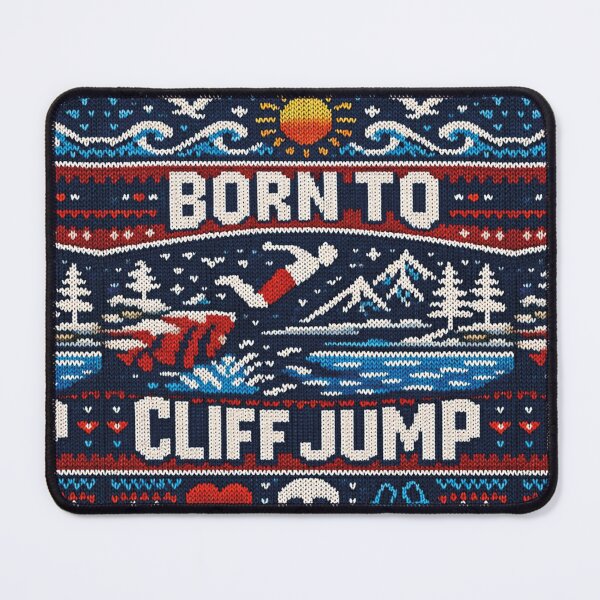 Item preview, Born to Cliff Jump – Adventurous cliff jumping in an alpine knit pattern designed and sold by Mauswohn.