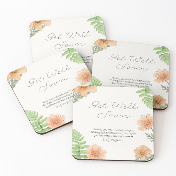 Item preview, Get Well Soon Floral Korean Greeting  designed and sold by HowToCanadian.
