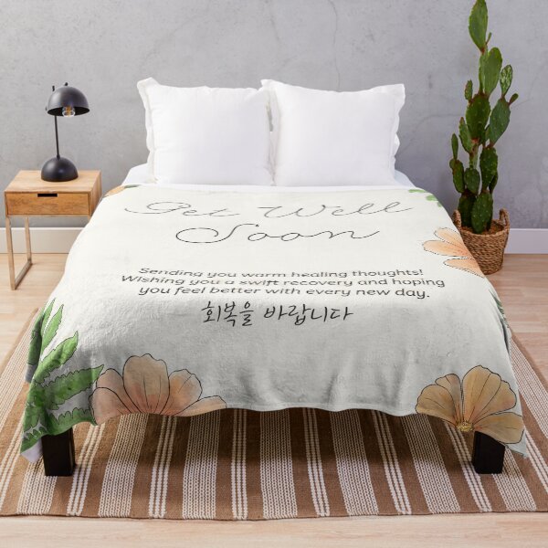 Item preview, Get Well Soon Floral Korean Greeting  designed and sold by HowToCanadian.