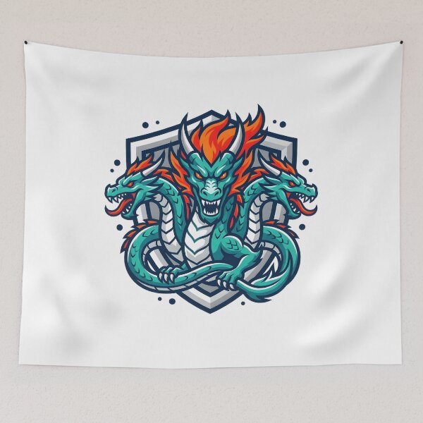Item preview, Three-Headed Dragon Emblem – Fierce Hydra Crest Fantasy Vector designed and sold by ZayCreates.