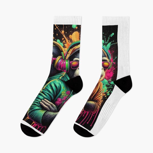 Item preview, Hip Hop Monkeys Neon Graffiti Street Art designed and sold by Mitaudesign.