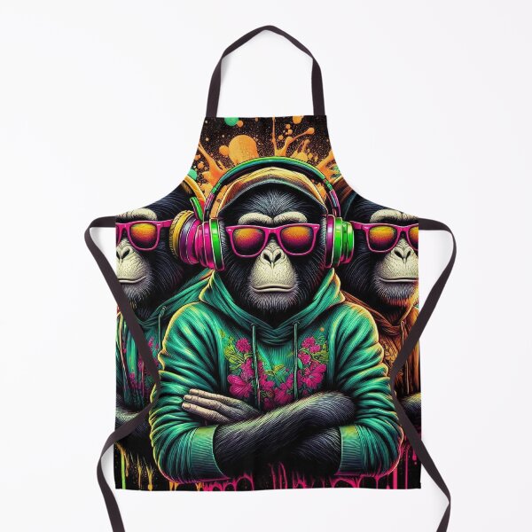 Artikelvorschau, Hip-Hop-Affen Neon-Graffiti Straßenkunst entworfen und verkauft von Mitaudesign.