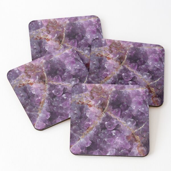 Item preview, Purple Amethyst Crystal Texture With Golden Veins Luxury designed and sold by EL-Lebedenko.