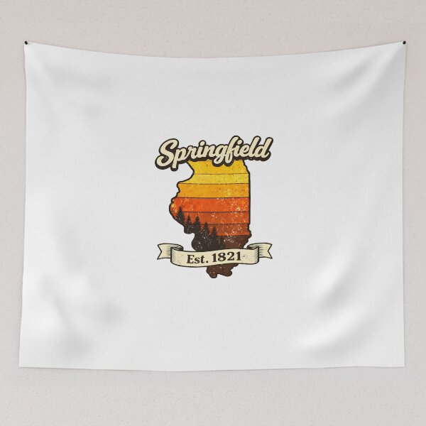 Item preview, I Love Springfield Illinois Est 1821 Vintage Retro Sunset State Outline Art Funny Gifts designed and sold by BadhbhLoot.