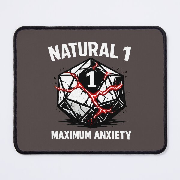 Item preview, Natural 1 Maximum Anxiety RPG Dice Critical Fail designed and sold by SplashTastic.