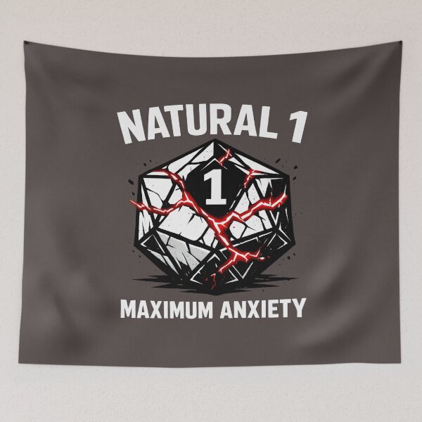 Item preview, Natural 1 Maximum Anxiety RPG Dice Critical Fail designed and sold by SplashTastic.