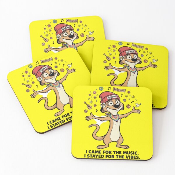 Item preview, MaXiBoOM Woodstock Vibes - Retro 90s Meerkat Music Lover designed and sold by mAXiBoOM.