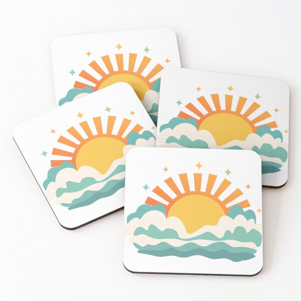 Item preview, Retro 70s Sun and Waves Groovy Illustration designed and sold by CosmoPixelArts.