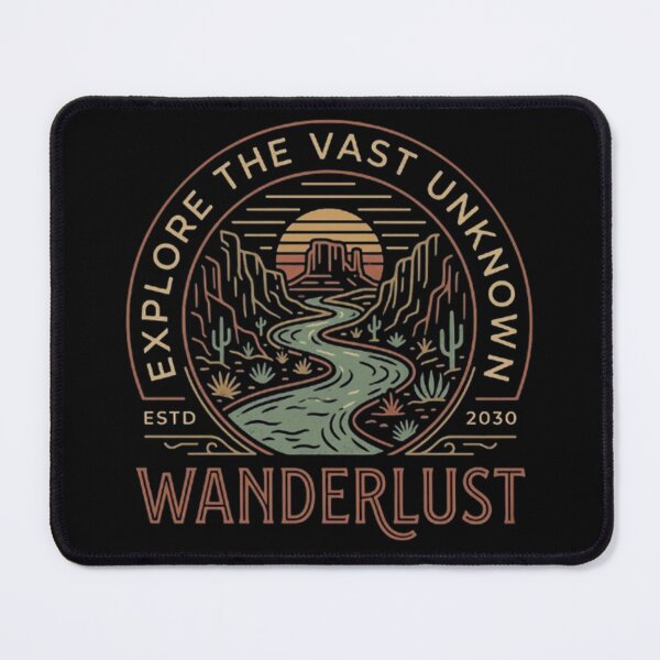 Item preview, wanderlust explore adventure emblem design designed and sold by Dogandesighn.