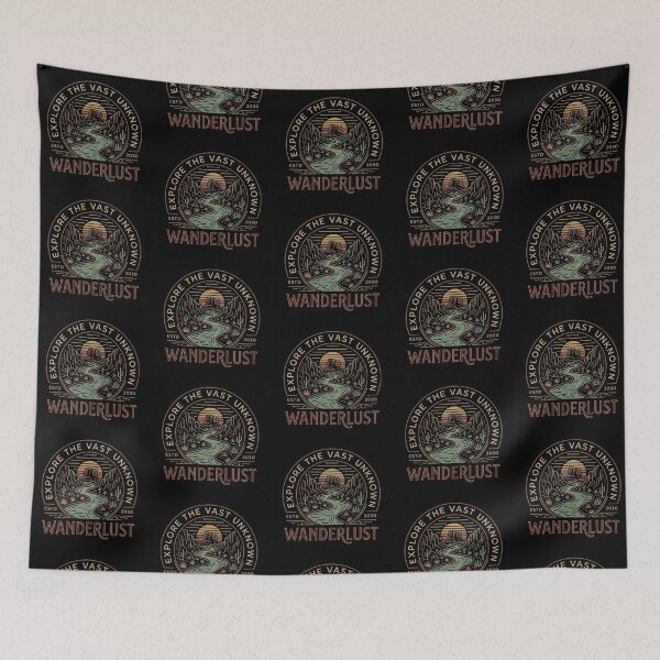 Item preview, wanderlust explore adventure emblem design designed and sold by Dogandesighn.