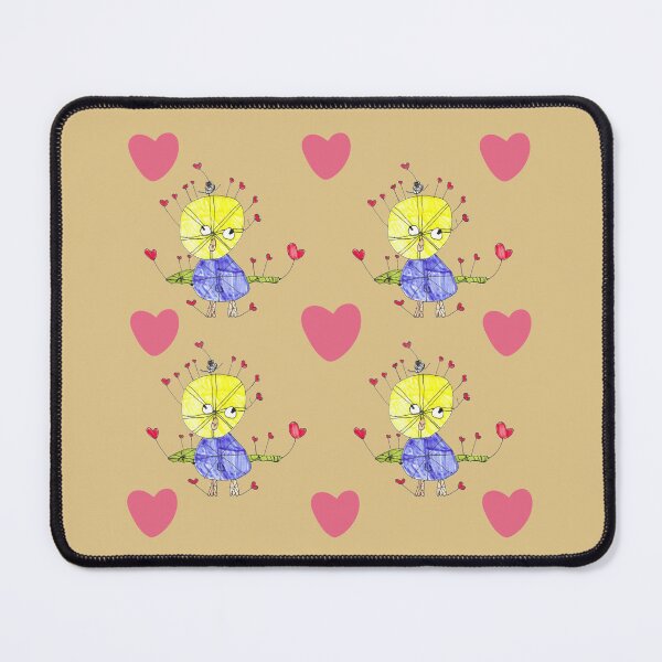 Item preview, Chick Pattern with Hearts - Whimsical Naive Art designed and sold by nimbfeja.
