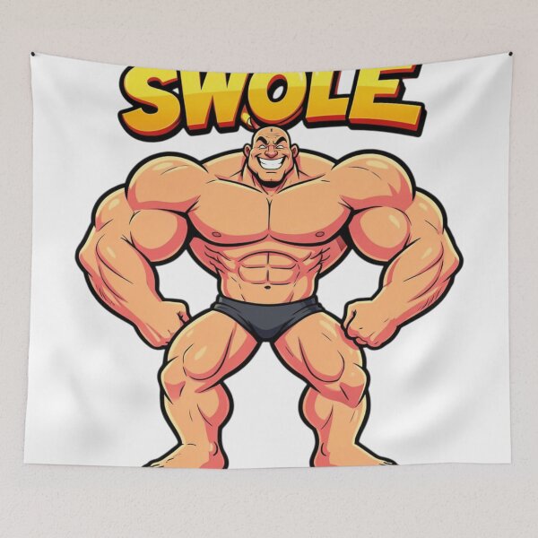 Item preview, Swole – Funny Cartoon Bodybuilder Gym Humor Design designed and sold by Black Infinite Worlds.