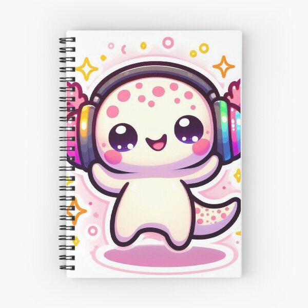Item preview, Cute Kawaii Axolotl Panda Dancing with Headphones designed and sold by Mitaudesign.