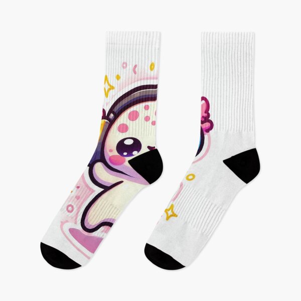 Item preview, Cute Kawaii Axolotl Panda Dancing with Headphones designed and sold by Mitaudesign.
