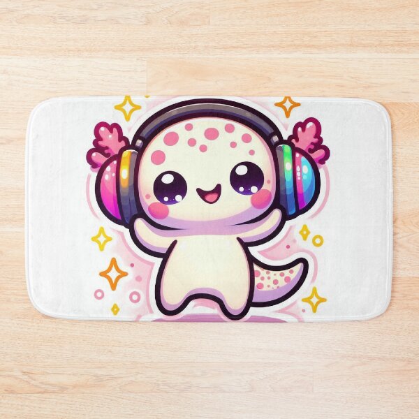 Item preview, Cute Kawaii Axolotl Panda Dancing with Headphones designed and sold by Mitaudesign.