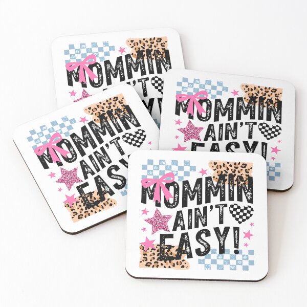 Item preview, Mommin Ain't Easy | Retro Leopard Glitter Mother's Day Aesthetic designed and sold by pixelspaperslab.