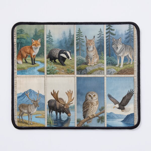 Item preview, A tapestry depicting wild animals designed and sold by Ratatosk-AI.