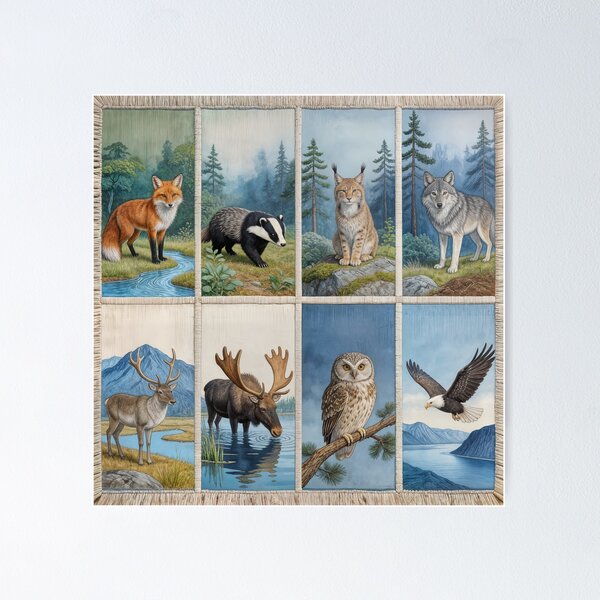 Item preview, A tapestry depicting wild animals designed and sold by Ratatosk-AI.