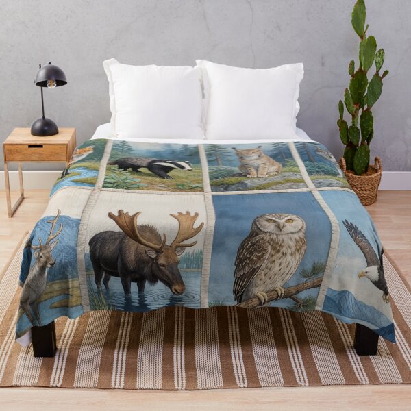 Item preview, A tapestry depicting wild animals designed and sold by Ratatosk-AI.