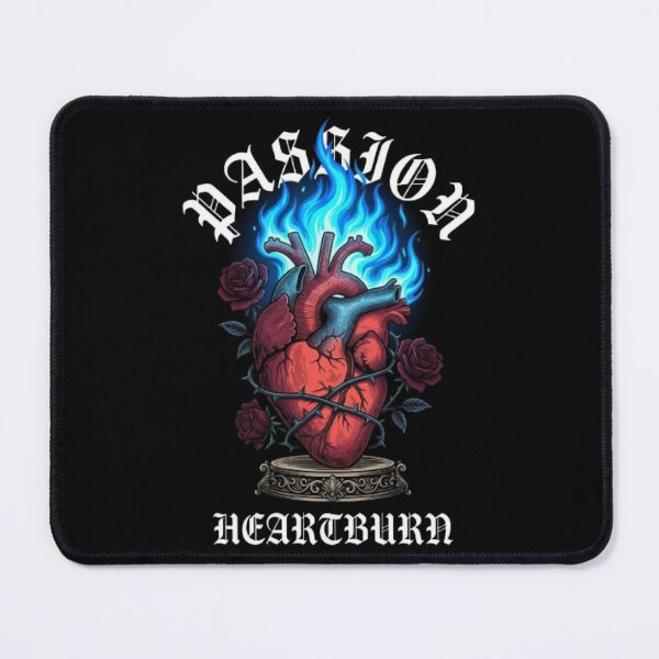 Item preview, Passion & Heartburn - Burning Anatomical Heart with Roses Tattoo Art designed and sold by ArtisticlyVibes.