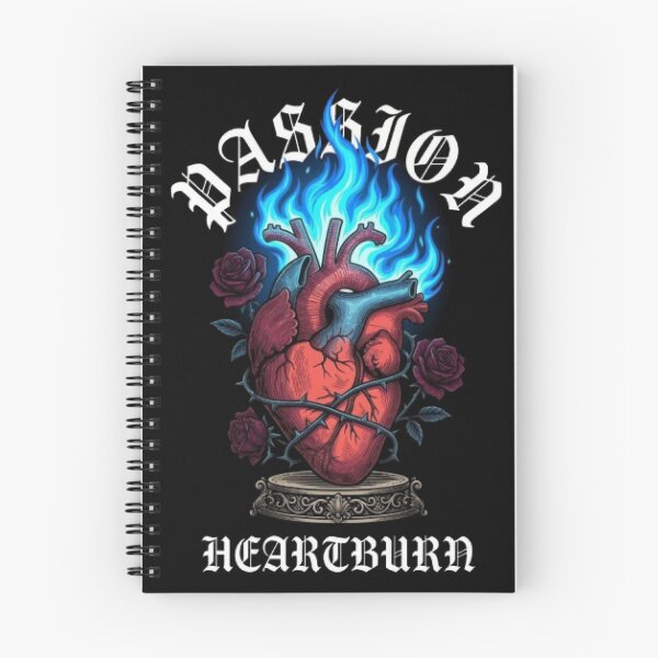 Item preview, Passion & Heartburn - Burning Anatomical Heart with Roses Tattoo Art designed and sold by ArtisticlyVibes.