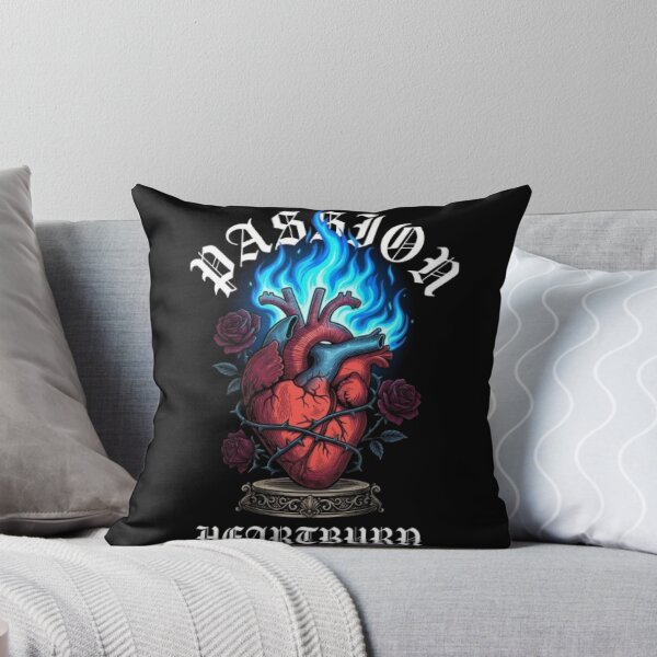 Item preview, Passion & Heartburn - Burning Anatomical Heart with Roses Tattoo Art designed and sold by ArtisticlyVibes.