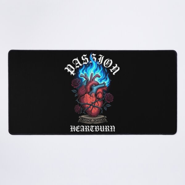 Item preview, Passion & Heartburn - Burning Anatomical Heart with Roses Tattoo Art designed and sold by ArtisticlyVibes.