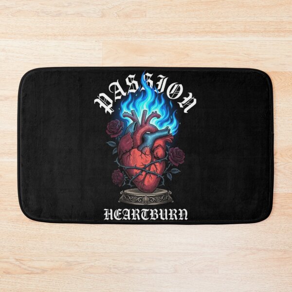 Item preview, Passion & Heartburn - Burning Anatomical Heart with Roses Tattoo Art designed and sold by ArtisticlyVibes.
