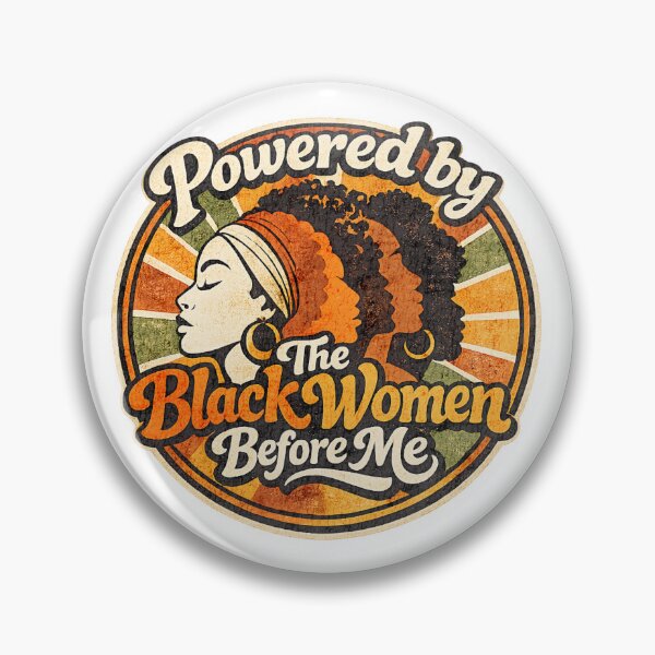 Item preview, Powered by the Black Women Before Me – Vintage Empowerment Retro Badge T-Shirt Design designed and sold by TomoMadeIt.