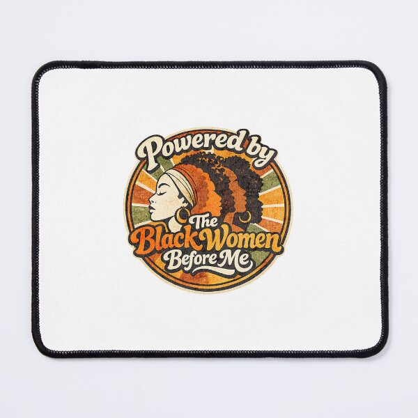 Item preview, Powered by the Black Women Before Me – Vintage Empowerment Retro Badge T-Shirt Design designed and sold by TomoMadeIt.