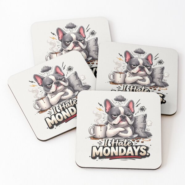 Item preview, I Hate Mondays Funny French Bulldog – Grumpy Frenchie Dog Lover Design designed and sold by Frenchie Fever.