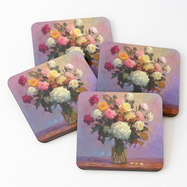 Item preview, Romantic Roses And Hydrangea Bouquet Oil Painting Artwork designed and sold by EL-Lebedenko.