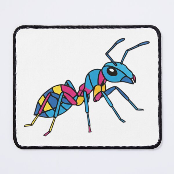 Item preview, Blue and Pink Worker Ant – Geometric Insect Sticker for Kids and Sticker Collectors designed and sold by bsbd-action.