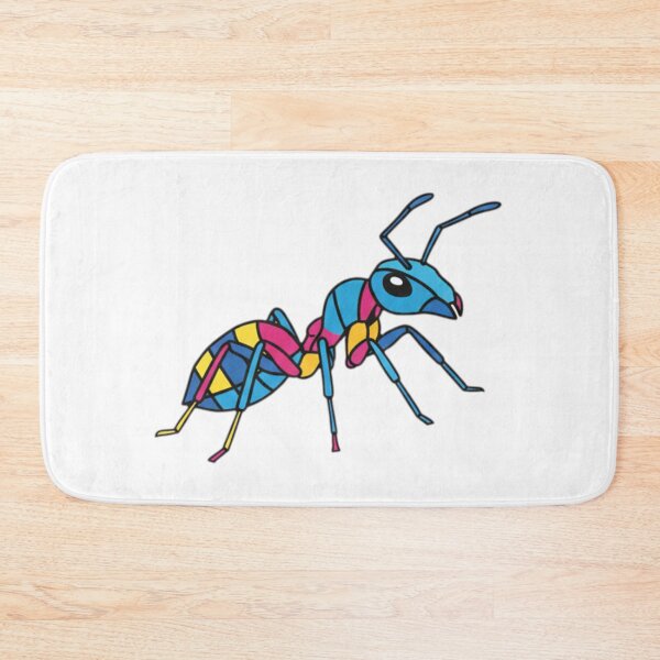 Item preview, Blue and Pink Worker Ant – Geometric Insect Sticker for Kids and Sticker Collectors designed and sold by bsbd-action.