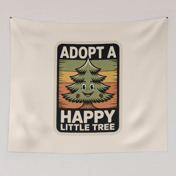 Item preview, Adopt a Happy Little Tree Vintage Mascot Forest Conservation designed and sold by SplashTastic.