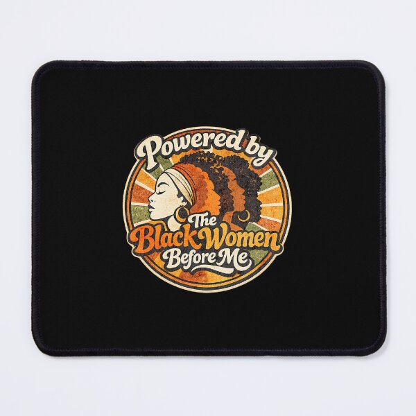 Item preview, Powered by the Black Women Before Me – Vintage Empowerment Retro Badge T-Shirt Design designed and sold by TomoMadeIt.