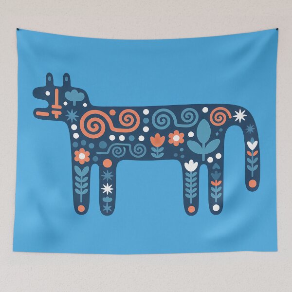 Item preview, Nazca Dog – Scandinavian Folk Art Fusion by heidiannemorris © designed and sold by FOLK ART FUSION by heidiannemorris.
