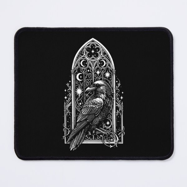 Item preview, Gothic Raven Victorian Window Occult Graphic // Grey designed and sold by 3rd Eye Perceptions.