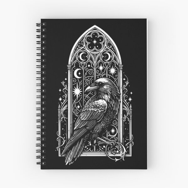 Item preview, Gothic Raven Victorian Window Occult Graphic // Grey designed and sold by 3rd Eye Perceptions.