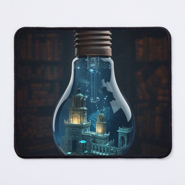 Item preview, Sunken Dreams - Miniature Underwater City in a Lightbulb designed and sold by THEARTCURATİON .