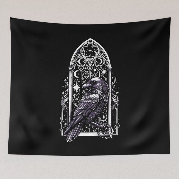 Item preview, Gothic Raven Victorian Window Occult Graphic // Purple designed and sold by 3rd Eye Perceptions.