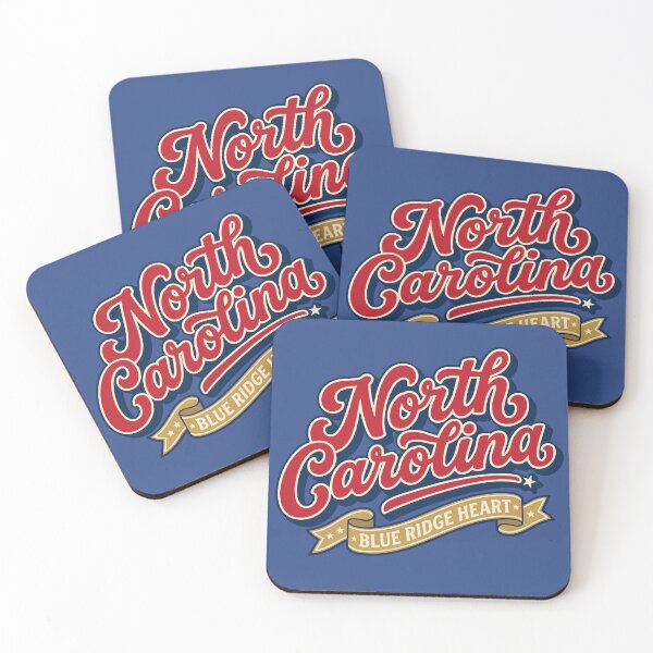 Item preview, Retro North Carolina Blue Ridge Heart Script designed and sold by Cozy-Old-Pub.