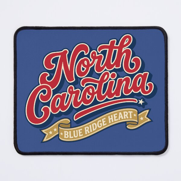Item preview, Retro North Carolina Blue Ridge Heart Script designed and sold by Cozy-Old-Pub.