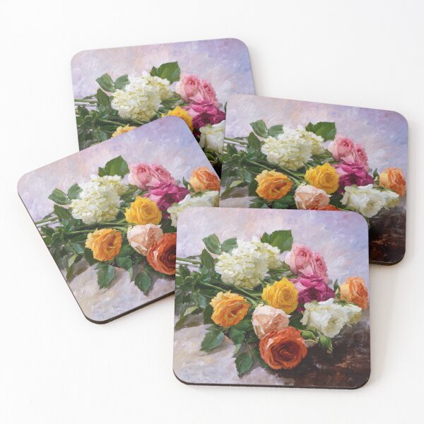 Item preview, Colorful Romantic Roses Bouquet Oil Painting Floral Stilllife designed and sold by EL-Lebedenko.