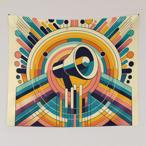 Item preview, Retro Geometric Megaphone Burst designed and sold by InkSmithery.