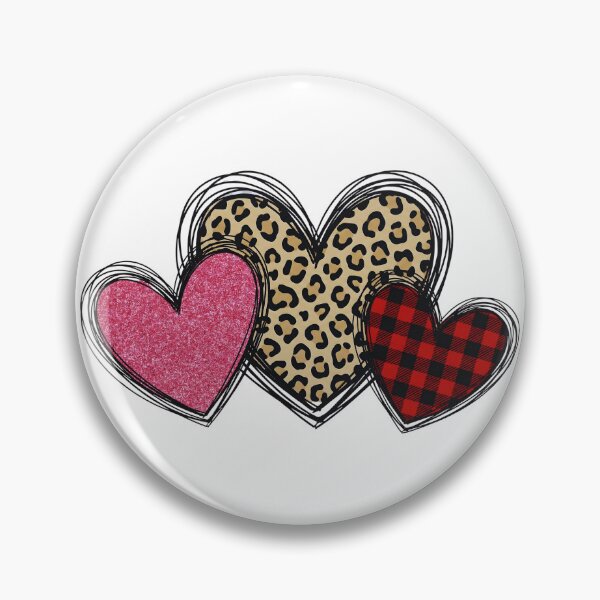 Item preview, Leopard Buffalo Plaid Scribble Hearts designed and sold by DizzyShirts1.
