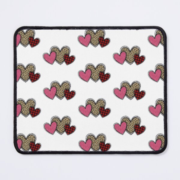 Item preview, Leopard Buffalo Plaid Scribble Hearts designed and sold by DizzyShirts1.