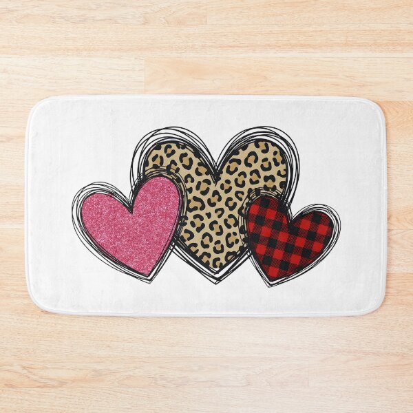 Item preview, Leopard Buffalo Plaid Scribble Hearts designed and sold by DizzyShirts1.