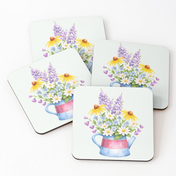 Item preview, Wildflower Bouquet in Watering Can – Cottage Garden Floral Illustration designed and sold by blankTeeShirt.