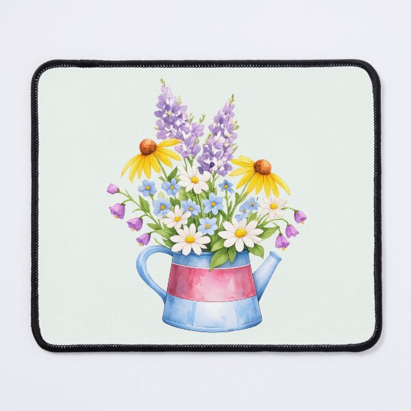 Item preview, Wildflower Bouquet in Watering Can – Cottage Garden Floral Illustration designed and sold by blankTeeShirt.